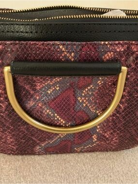 Vintage Fossil Ryder Mini Handbag Patterned Burgundy